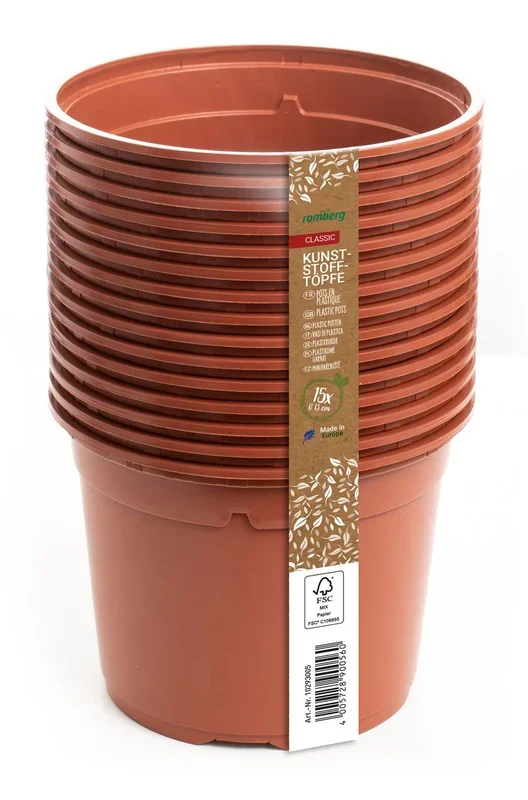 13 cm Kunststofftöpfe rund (15 Stück)