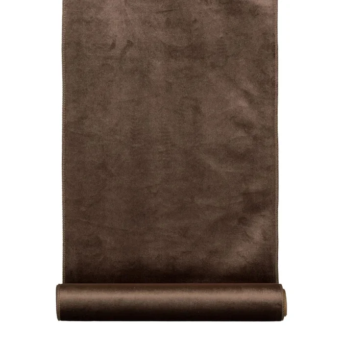 2er-Set Samt-Dekostoffrolle, braun, ca. 35 x 180 cm