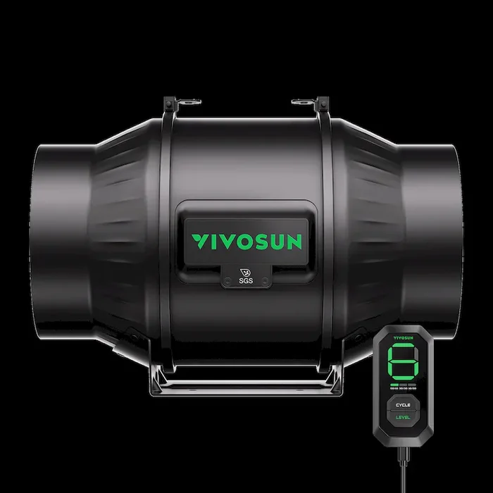 AeroZesh T6 Inline Fan 6″ with E12 Speed Controller, PWM-Controlled EC Fan for Grow Tent Ventilation