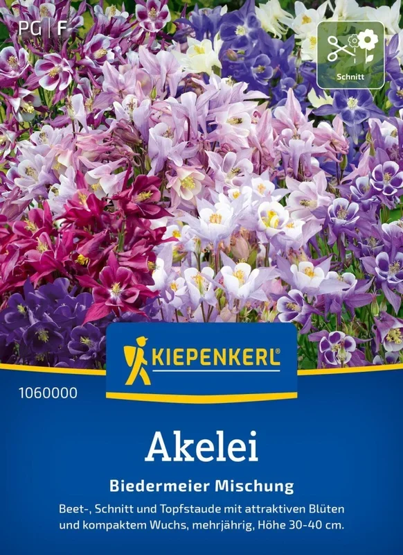Akelei Biedermeier Mix, Beet-, Schnitt-, u. Topfstaude – attraktive Blüten – mehrjährig, H: 30-40cm