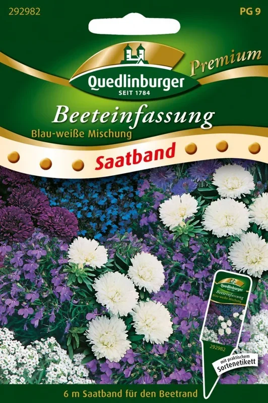 Beeteinfassung blau-weiße Mischung