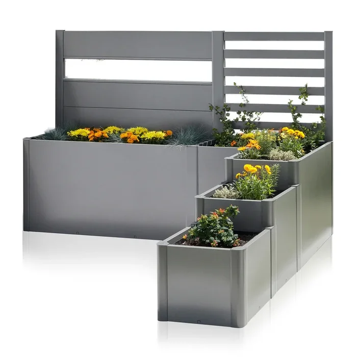 Biohort Terrassenabgrenzung ‚Da Vinci‘ mit Sichtschutz, quarzgrau-metallic