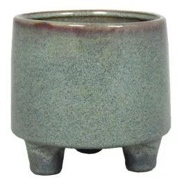 Blauer Topf auf Füssen 14 cm