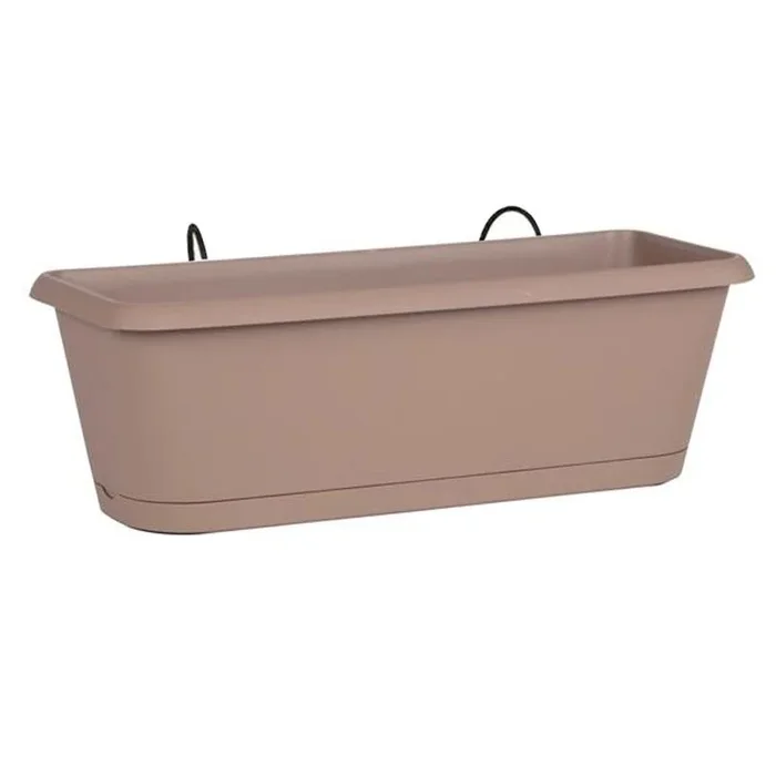 Blumenkasten CHORUS 50 Taupe +PLATTE+STÜTZE 9.45L 48.8X18.8X16.1 – – CHORUS50 Taupe EDA PLASTIK