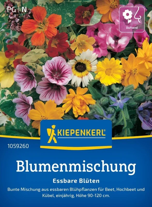 Blumenmischung Essbare Blüten, bunte Mischung aus essbaren Blühpflanzen – Höhe 90-120 cm