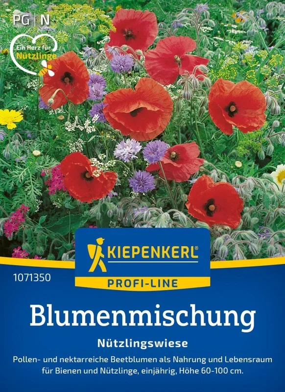 Blumenmischung Nützlingswiese, Pollen- u nektarreiche Beetblumen für Bienen und Nützlinge – 60-100cm