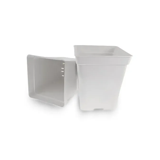 Blumentopf aus Kunststoff, quadratisch weiß 25x25x26 cm – 11 l