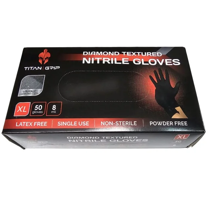 Boîte de 50 gants nitrile noirs – taille XL