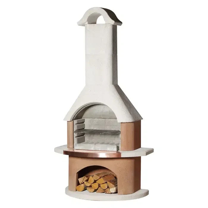 Buschbeck Grillkamin ‚Bologna‘, weiß/terrakotta, Höhe ca. 203 cm