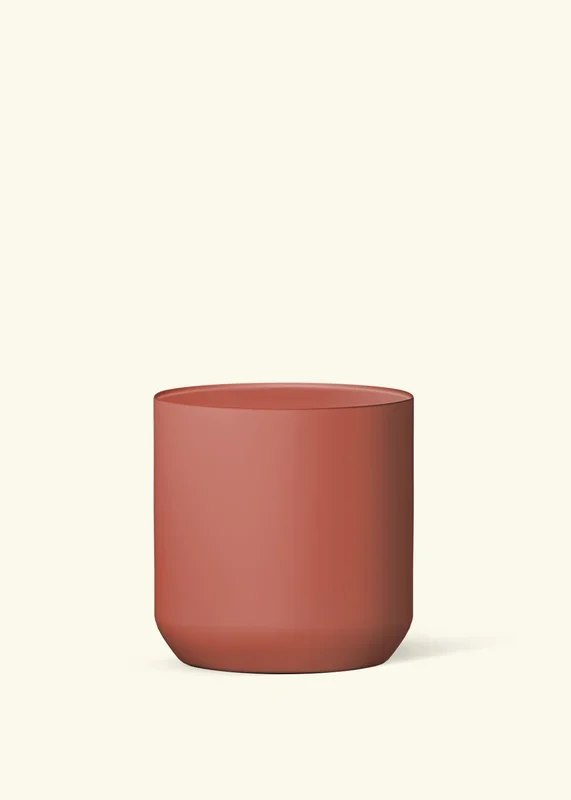 Ceramic Cylinder Planter, Burgundy