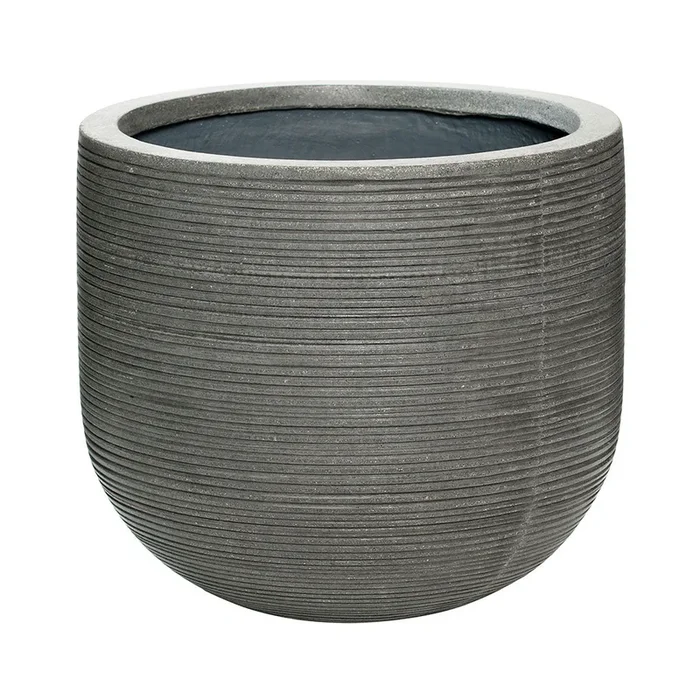 Cody Ridged Plant Pot – Dark Grey