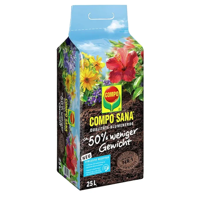 COMPO SANA® Qualitäts-Blumenerde ca. 50% weniger Gewicht – 25 Liter (1 L / € 0,44) Bestellnummer 7701944
