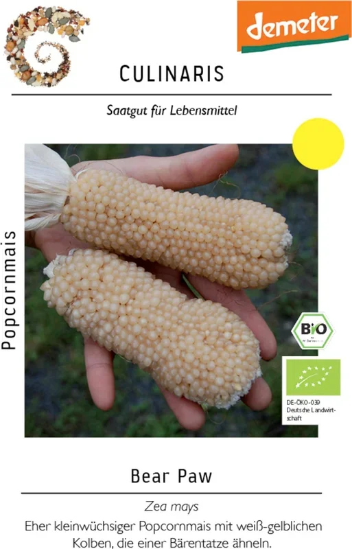 Culinaris Bio Popcornmais Bear Paw