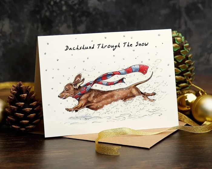 ‘Dachshund Through the Snow’ Greeting Card