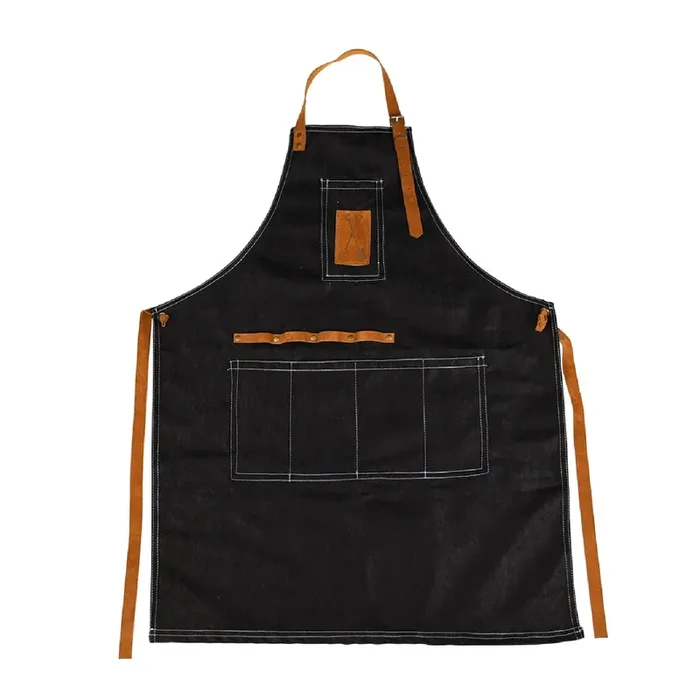 Denim Gartengeräteschürze (Schöne Schürze aus Jeans und Leder)
