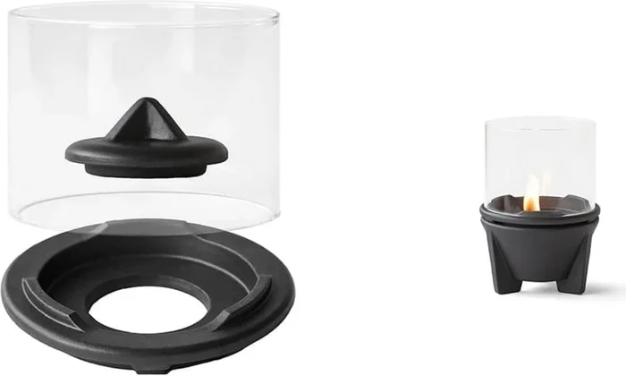 Denk Keramik Windglas-Aufsatz für Schmelzfeuer® Lavaschwarz – Klein