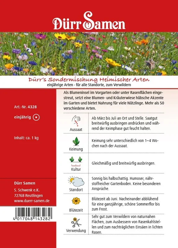 Dürr Samen’s Sondermischung Heimischer Arten 1 kg