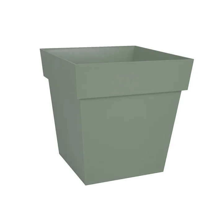 EDA – Viereckiger Topf Toscane mit Wasservorrat 10,2L – 25x25cm lorbeergrün