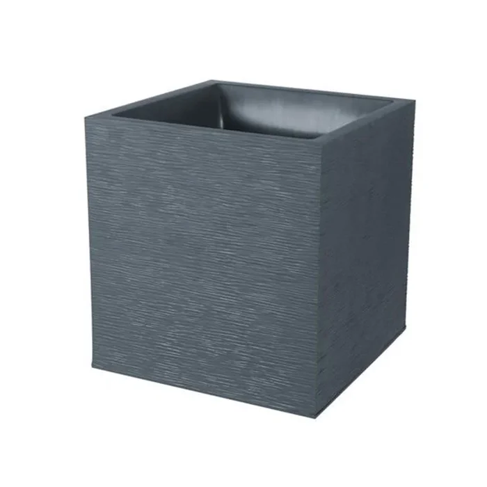 EDA Kunststoff – Viereckiger Blumenkasten – Graphit – anthrazitgrau – 31L