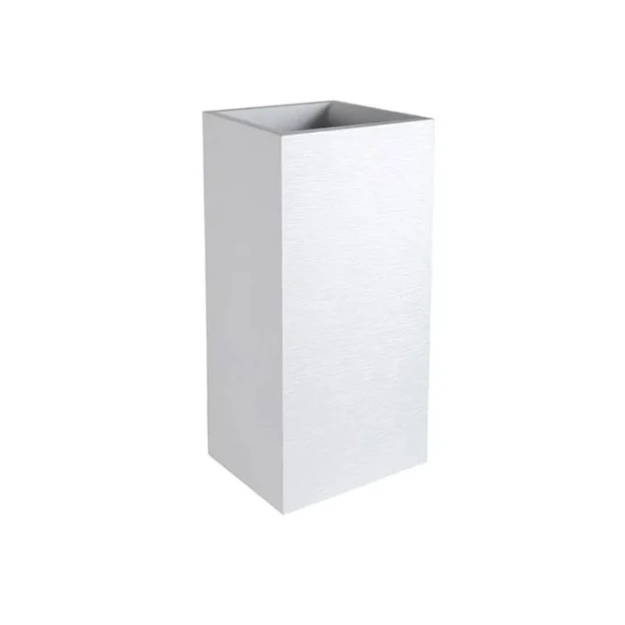 EDA Kunststoffe – Hoher quadratischer Blumenkasten – Graphit – Weiß gekalkt – 31L