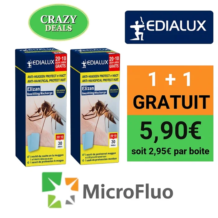 EDIALUX Elizan Mückenschutz-Nachfüllpackung – 30 Nächt x2e