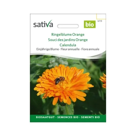 Einjährige Blume Ringelblume Orange Biosamen b113