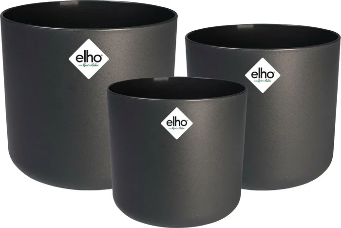 elho 3er Set b. for soft rund Anthrazit, 14cm, 16cm, 18cm