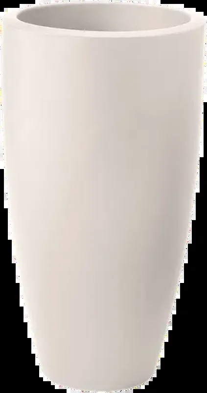 elho Pflanzgefäß june round high – Leinenweiß, Höhe 53 cm