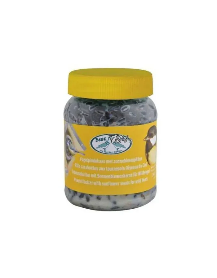 Erdnussbutter mit Sonnenblumenkernen für Wildvögel