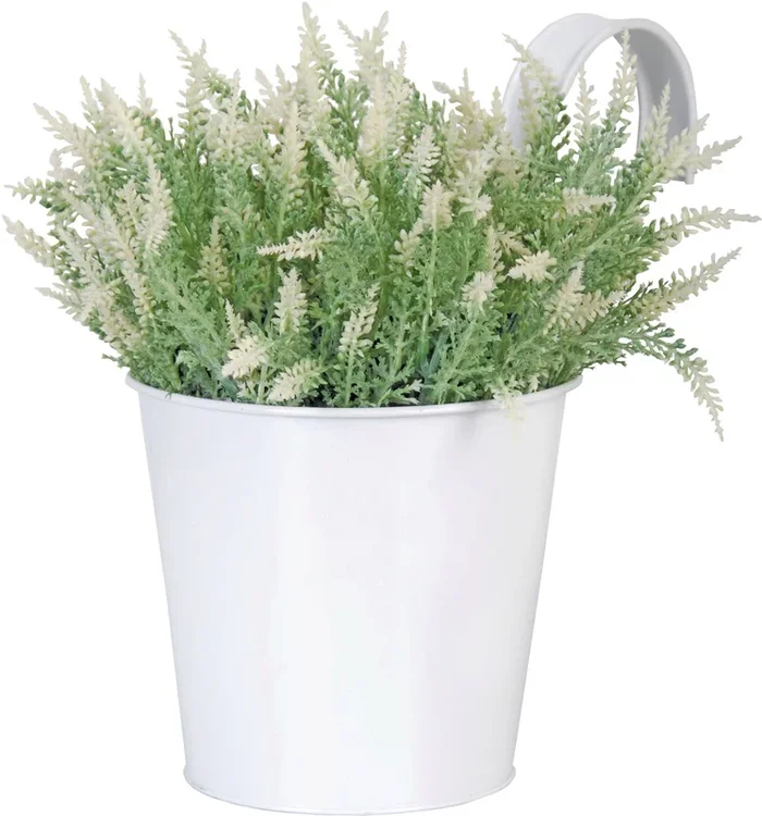Esschert Design Blumentopf mit Haken, weiß