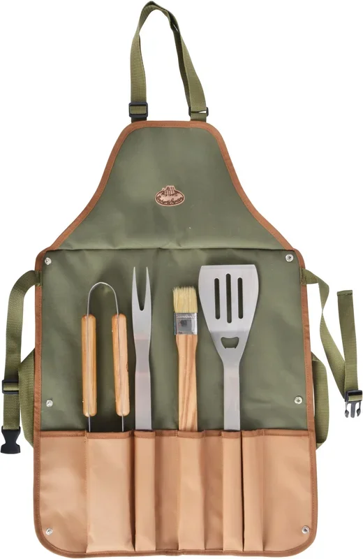 Esschert Design Grillschürze mit Grillbesteck