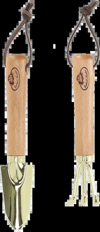 Esschert Design Vergoldete Minitools – Schippe & Harke