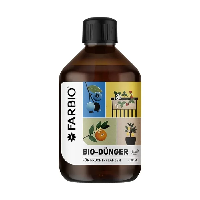 FARBIO® NPK Bio-Flüssigdünger für Fruchtpflanzen, 500ml, Basis-Nährstoffe für süße Früchte