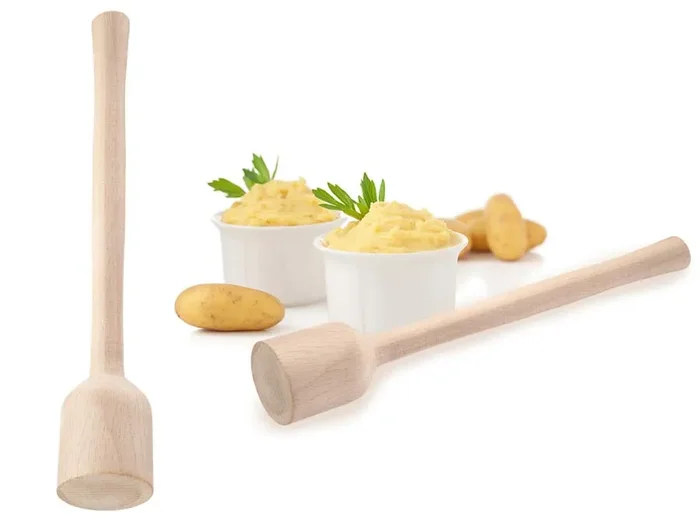 Fermentier- und Krautstampfer aus Buchenholz mit glattem Kopf