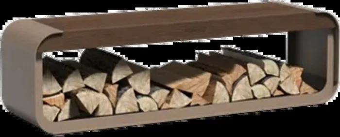 FORNO Holzaufbewahrung „Serra“ mit Sitzfläche aus Aluminium 1500x400x450 mm