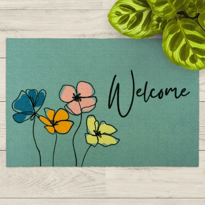 Fußmatte „Welcome“ mit Mohn-Motiv Bestellnummer 9013499