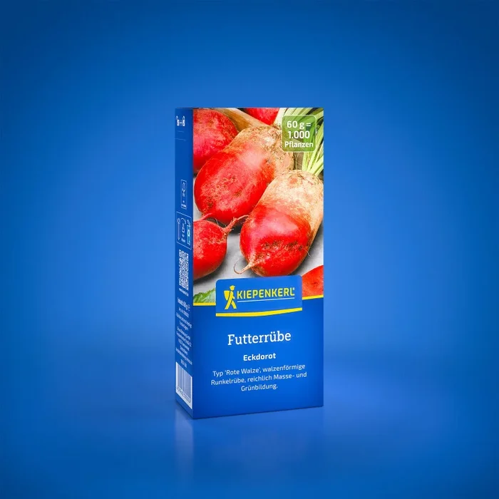 Futterrübe Eckdorot, 60 g, Typ rote Walze – Runkelrübe, reichlich Masse- und Grünbildung