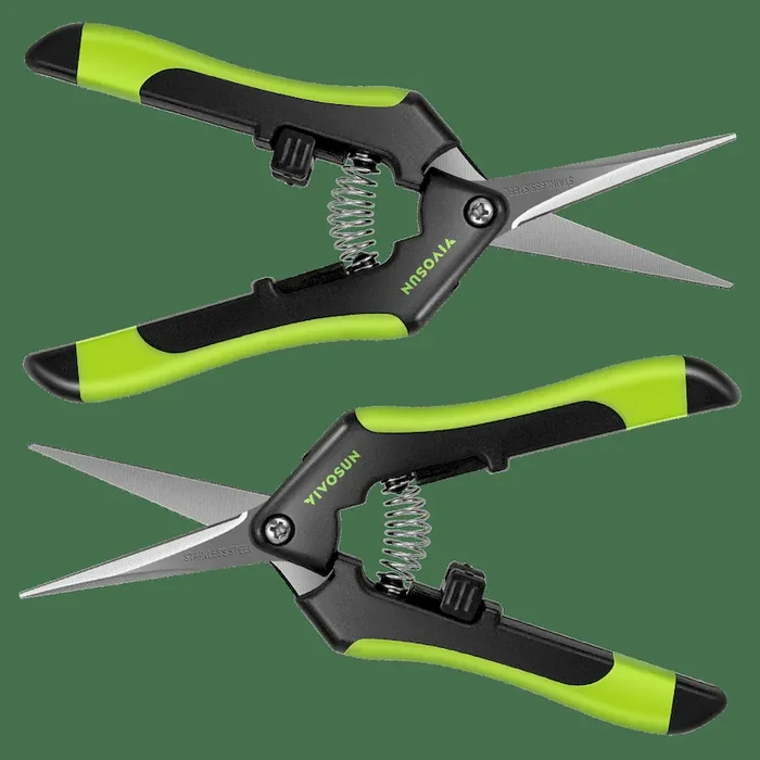 Gardening Hand Pruner Pruning Shear with Straight Stainless Steel Blades, Black-and-Green