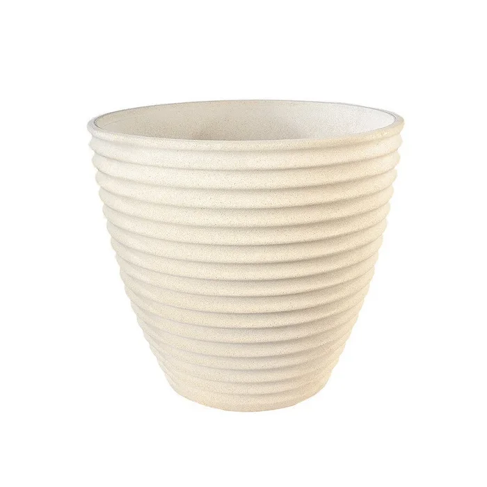 Hairie-Grandon – Geriffelte Vase nova – H 52cm – Weiß