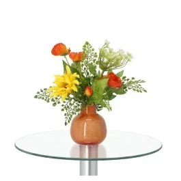 Handgebundener Kunstblumenstrauß Sunny Barcelona – Orange/Gelb