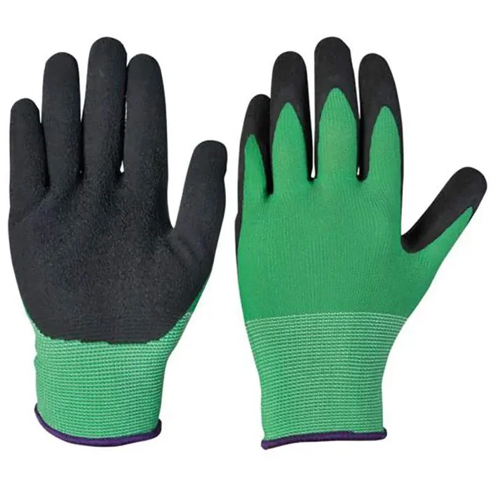 HANDSCHUH PE LATEX SCHWARZ / GRÜN Größe M.