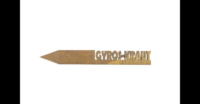 Holzetikett ‚GYROS-KRAUT‘