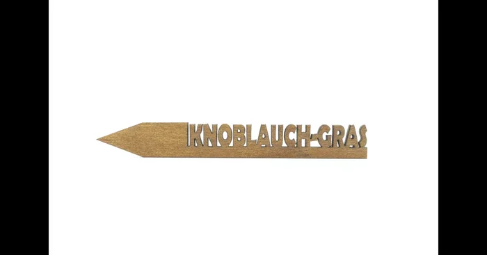 Holzetikett ‚KNOBLAUCH-GRAS‘