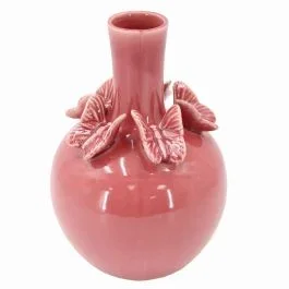 Keramik Vase Vögel Rosa D22xH32 cm