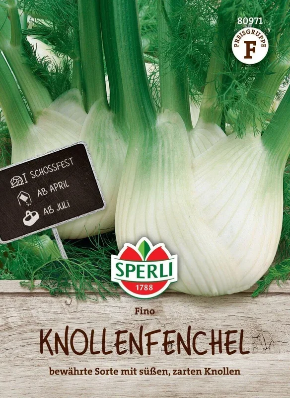 Knollenfenchel Fino, schossfest, bewährte Sorte, zarte Knollen, Saatgut von Sperli
