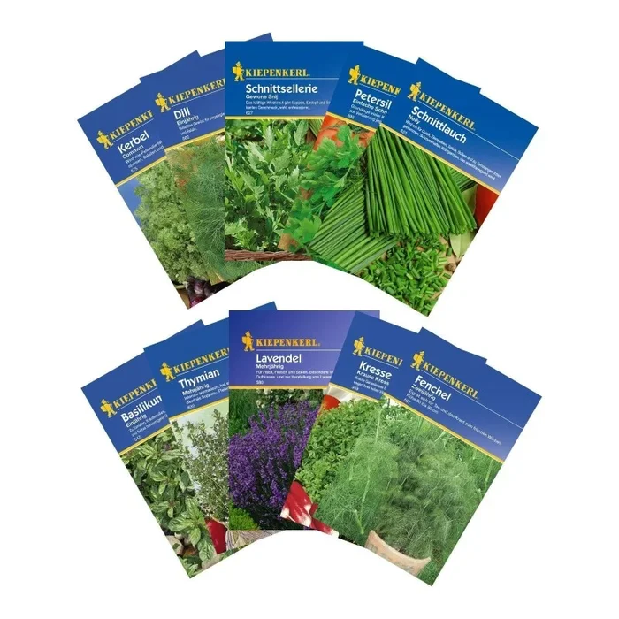 Kräuter-Sortiment, 10 verschiedene Kräutersorten, Saatgut-Sortiment