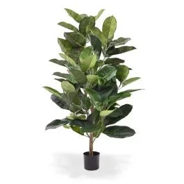 Künstlicher Ficus Elastica Robusta, 120 cm, Grün
