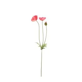 Künstlicher Mohnzweig 76cm Rosa