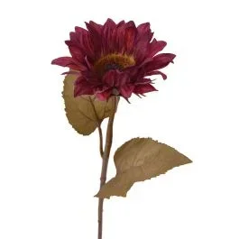 Künstlicher Sonnenblumenzweig 65 cm Burgund