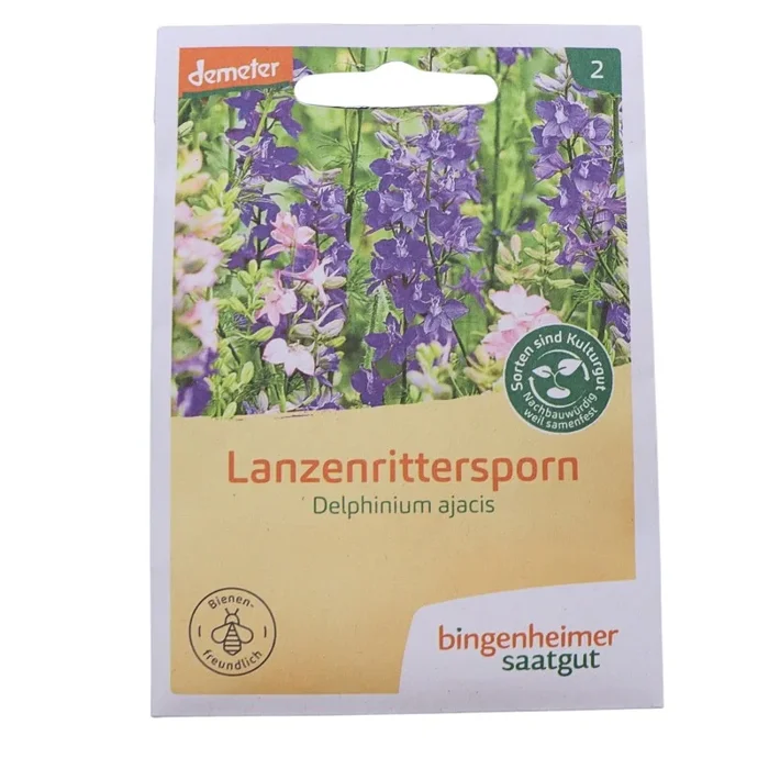 Lanzenrittersporn Saatgut, lange, filigarne Blutenrispen